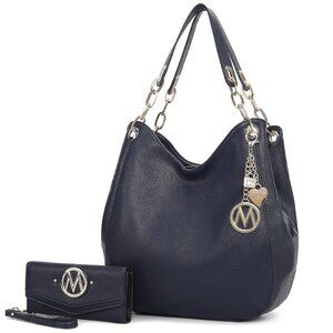 MKF Collection PURPLE Womens Hobo Shoulder Bag & Wallet